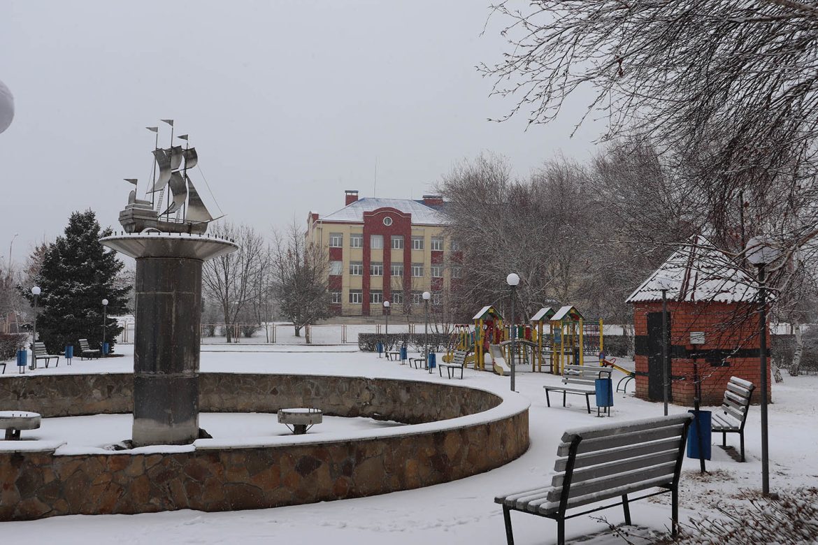 Первый снег 2023 года в Романовской