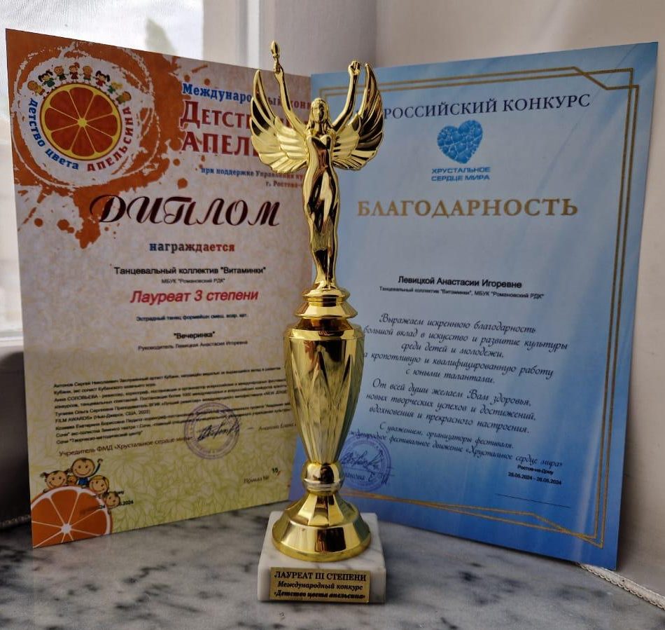 Танцевальный коллектив «Витаминки» — лауреат Международного конкурса «Детство цвета апельсина» 