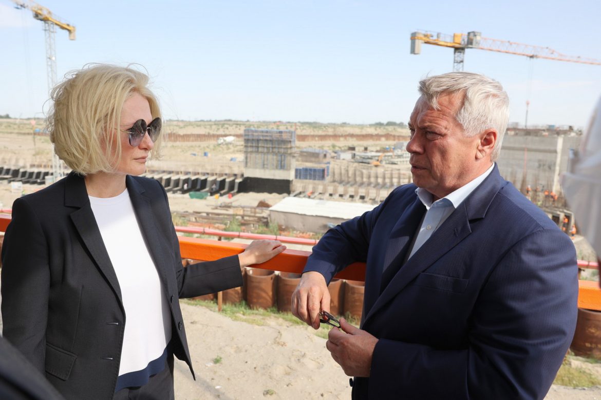 Строительная готовность первого пускового комплекса Багаевского гидроузла на Нижнем Дону приближается к 60%