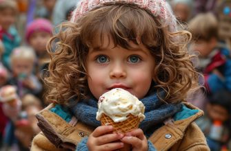 ребенок и мороженое