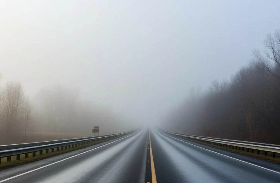 Туман внёс свои коррективы в дорожную обстановку
